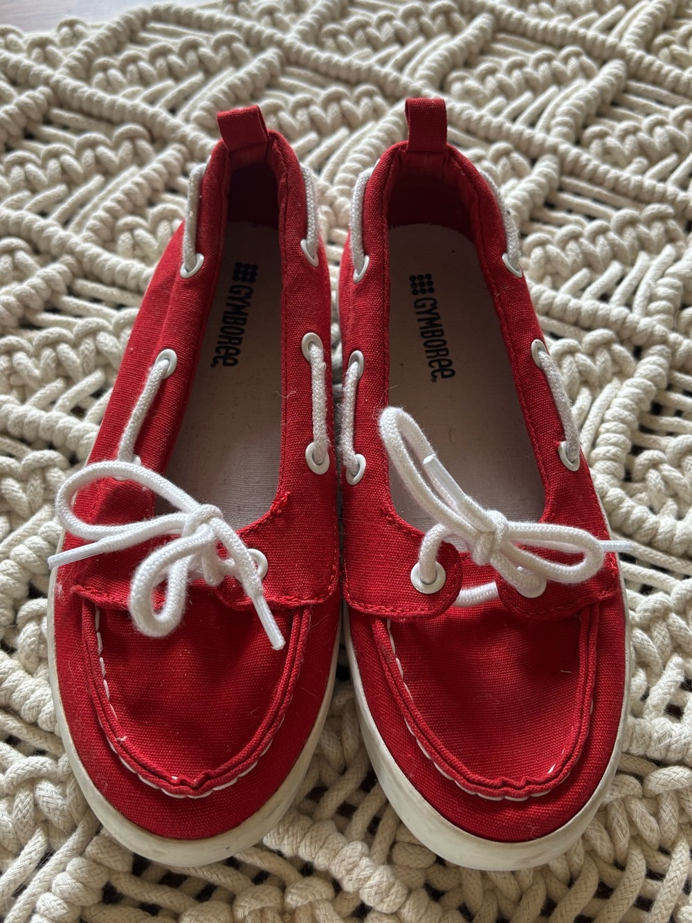 Gymboree Girls' Red Canvas Boat Shoes size 13